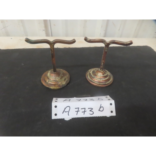 Two Antique Bronze Window Store Display Stands Measuring 3 1/2" High