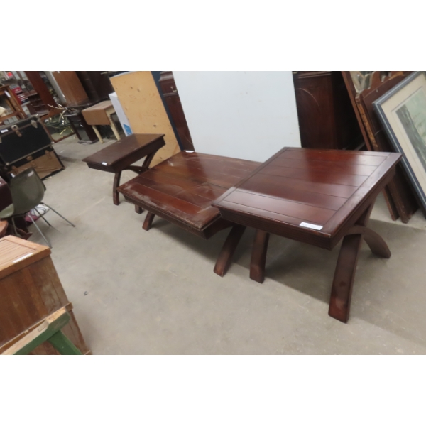 3-Piece Coffee and 2 End Table Set 18" x 50" x 30" and 24" x 27" x 27"