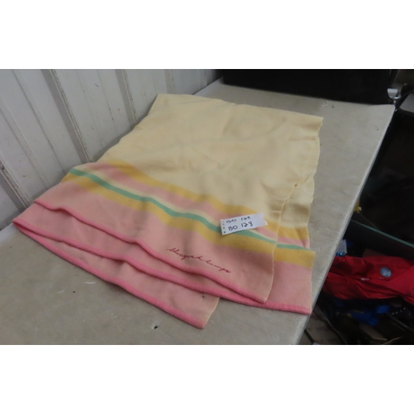 Vintage First Nations Shingwak Residential School Eaton's Wool Blanket