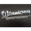 Image 6 : Two Chrome Auto Emblems Including Newport And Winnipeg Motor Products Husky Patch