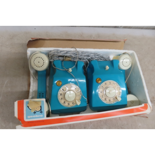 Vintage Geobra Battery-Operated Intercom Telephone Set Original Box