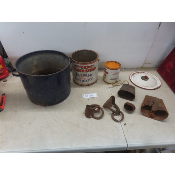 Vintage Cans, Cowbells, and More