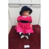 Image 1 : Celia Doll Co. 22" Doll in Pink Velvet Dress With Hat, Shoes & Socks