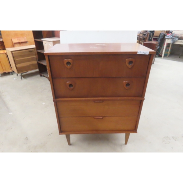 Mid Century Modern 4 Drawer Dresser 43" x 34" x 18"
