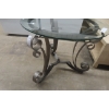 Image 4 : Wrought Iron And Glass End Table, 21" High, 25" Diameter