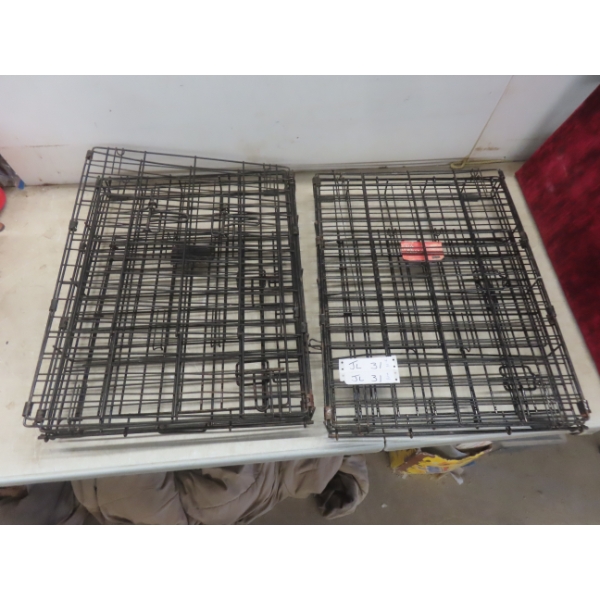 Two Small Double Door Dog Crates, 24" x 18" x 21"