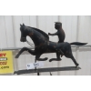 Image 2 : Folk Art Horse And Rider Wind Vane, Metal, 26" Height
