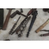 Image 9 : Painted Wood Carpenter Box, Plane, Drills, Forge Tongs, and More