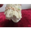 Image 10 : 3 Dresdin Lace Porcelain Figurines Tallets 4 1/4", Some Damage on Skirt
