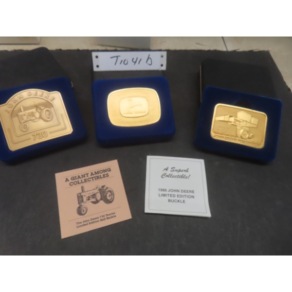 Three Limited Edition John Deere Collectible Belt Buckles
