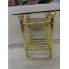 Image 6 : Golden Brass-Coloured Glass End Table, 23" x 18" x 18"