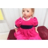 Image 4 : Celia Doll Co. 22" Doll in Pink Velvet Dress With Hat, Shoes & Socks