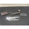Image 1 : Two Chrome Auto Emblems Including Newport And Winnipeg Motor Products Husky Patch