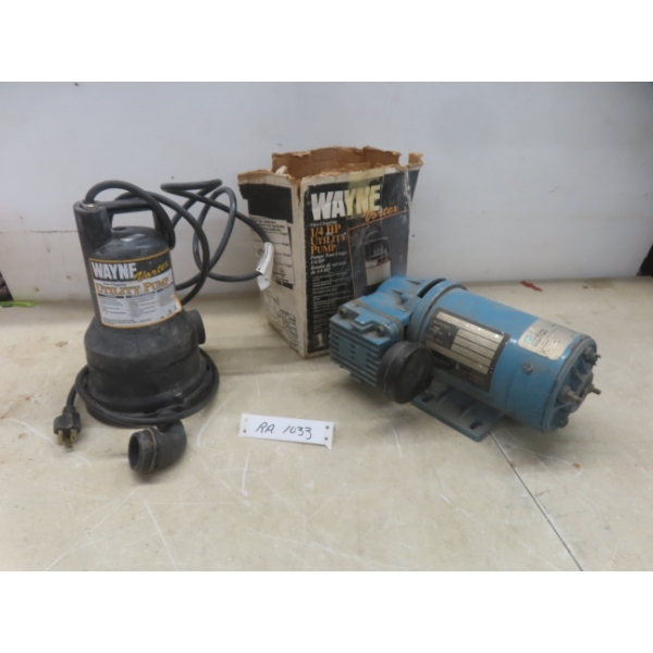 Wayne Utility Pump And Air Compressor Pump, Both One Quarter Horsepower