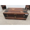 Image 1 : Vintage Trunk with Travel Stickers, 13" x 34" x 21"