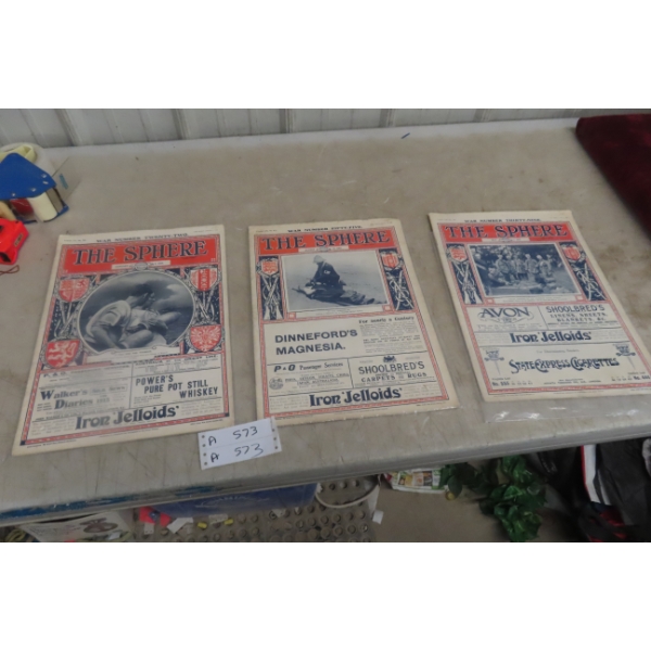 Three 1915 Wartime Newspapers, The Sphere