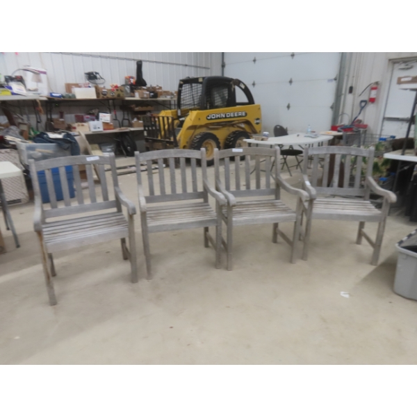 Four Wooden Patio Chairs