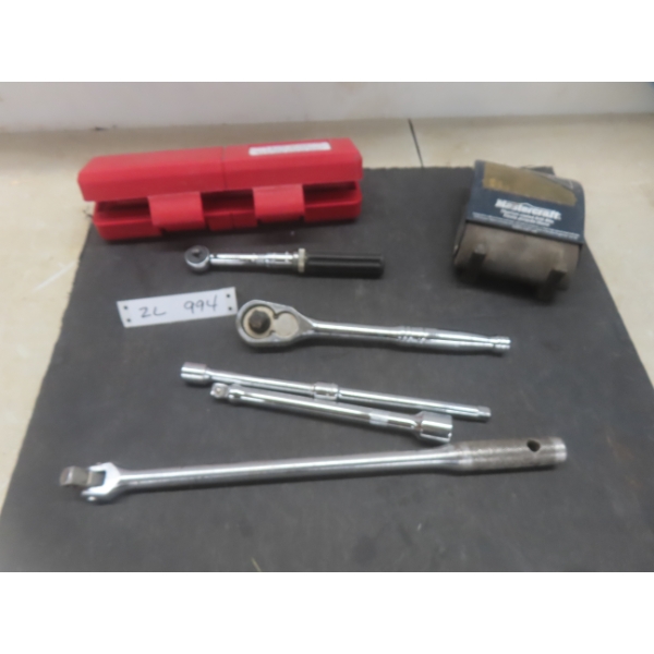 Mastercraft Titanium-Coated Drill Bit Set With 1/2" Drive Ratchets, Extensions And1/4" Drive Microme