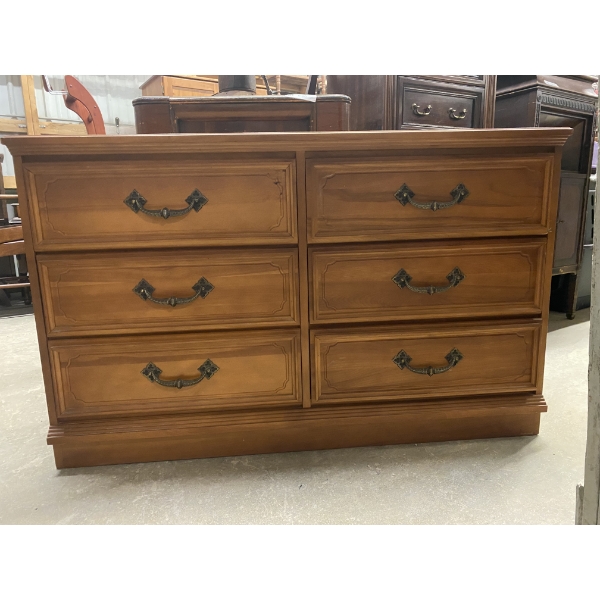 6 Drawer Wood Dresser - 30" x 48" x 17"
