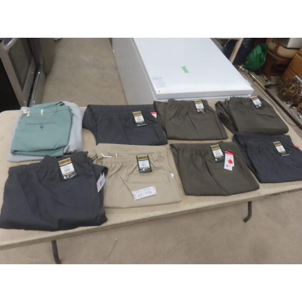 Nine Pairs of New Old Stock Men's Pants, Sizes 60 and 64