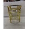 Image 3 : Golden Brass-Coloured Glass End Table, 23" x 18" x 18"