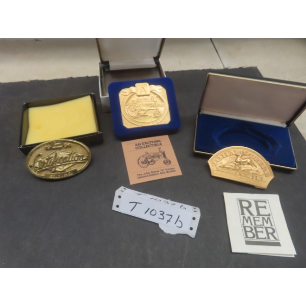 Three Limited Edition John Deere Belt Buckles