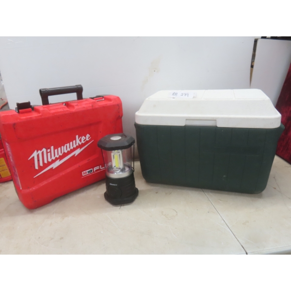Coleman Cooler, Dorcy Lantern Milwaukee Case - Empty