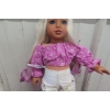 Image 4 : 18" Fashion Doll With Ombre Purple Hair, Lace Pants & Pink Glitter Shoes