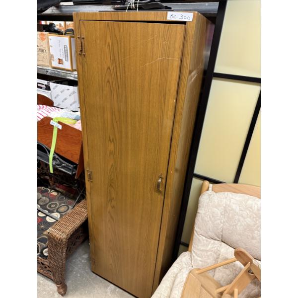 Oak Finish Kitchen Pantry Cabinet, 68" x 20 1/2" x 17"