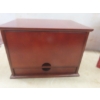 Image 4 : Solid Wood Desktop Organizer With Shelves, Drawer, and Sliding Cover - Cherry Finish