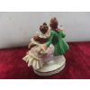 Image 6 : 3 Dresdin Lace Porcelain Figurines Tallets 4 1/4", Some Damage on Skirt