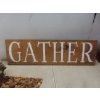 Image 7 : Chicken Plant Holder, Wicker Style Basket 27" Across, Two-Section Crate, 'Gather' Sign and More