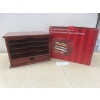 Image 1 : Solid Wood Desktop Organizer With Shelves, Drawer, and Sliding Cover - Cherry Finish