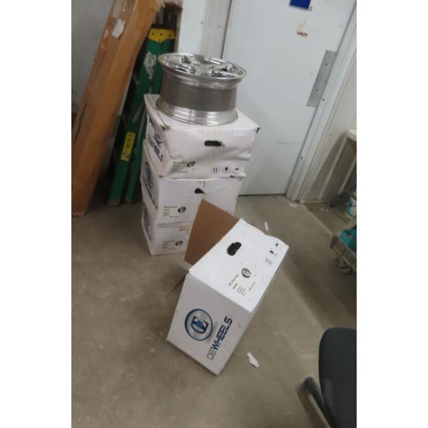 Set of 4 New Corvette Rims (2 x 18" x 10.5 56mm and 2 x 17" x 9.5 54mm), In Boxes