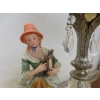 Image 10 : Pair of Vintage Table Lamps with Porcelain Figures on Marble Bases, 20" High