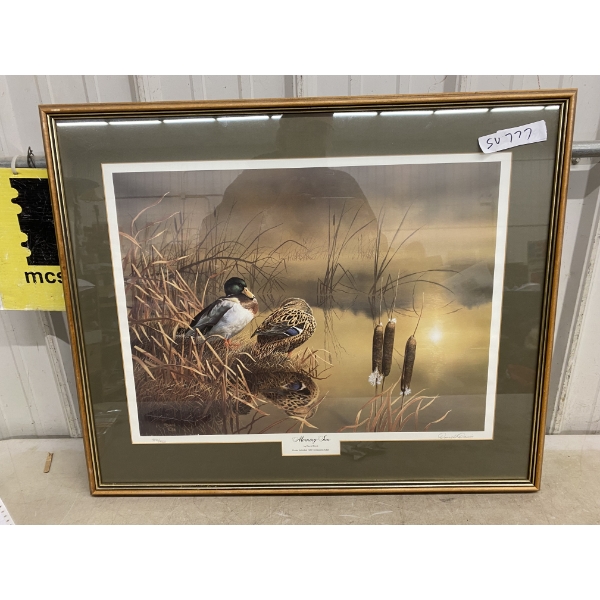 Framed Print Hand-Signed by Darrick Davis, Ducks Unlimited, 24" x 28"
