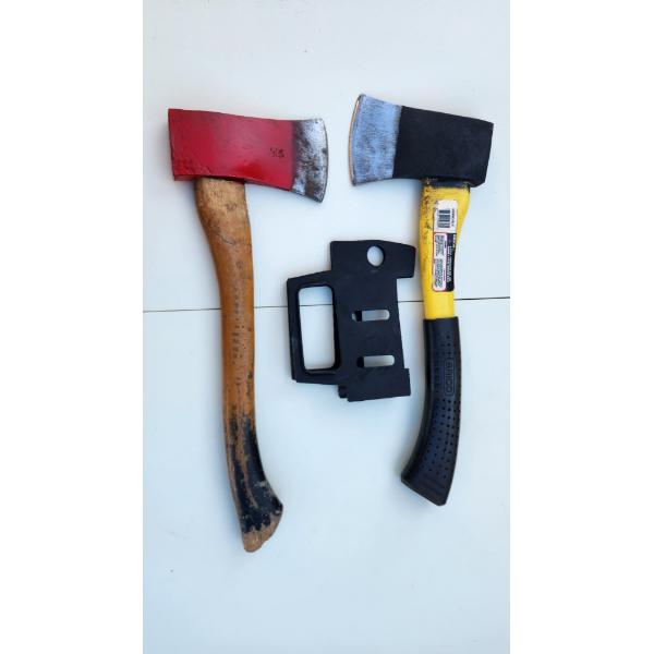 Two Hatchets: Brico Fiberglass 1 1/2 lb and Wooden-Handled 1 1/4 lb