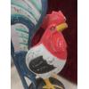 Image 7 : Three Rooster Figures – Two Wooden and One Resin, Tallest 20"