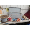 Image 1 : Wood Tool Box Hardware, Clamp, Chipping Hammer, And Drawer Pulls