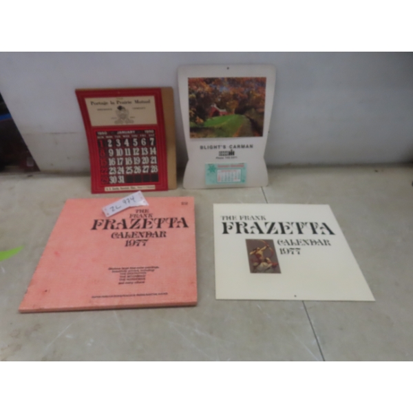 Advertising Calendars: Portage La Prairie Mutual 1950, Blights Carman Case 1987–88,