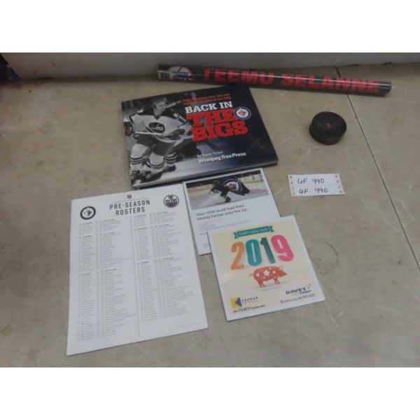 Winnipeg Jets "Back in the Bigs" September 23, 2018 Roster and Teemu Selanne Poster