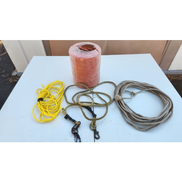 Eighty Feet of Assorted Rope and One Spool of Twine