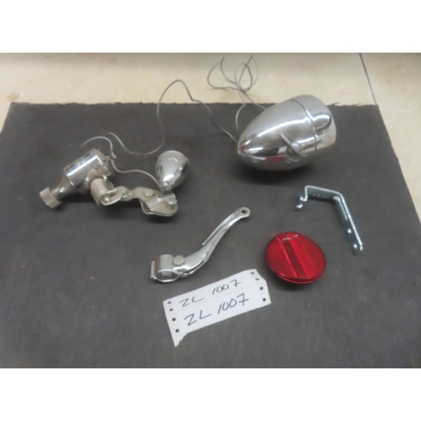 Vintage Style Bicycle Dynamo Light Set That Generates Power While Pedaling