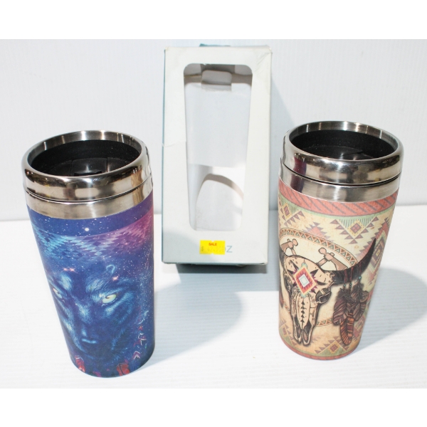 2 NU TRENDZ TRAVEL MUGS 