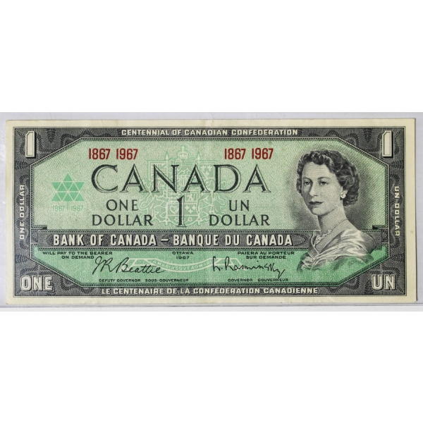 1867-1967 CANADA CENTENNIAL $1 BANKNOTE