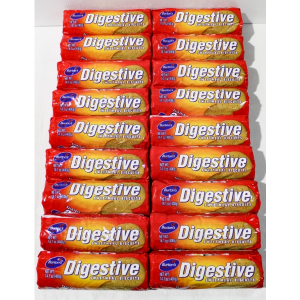 18 X 400G BURTON'S DIGESTIVE SWEETMEAL BISCUITS