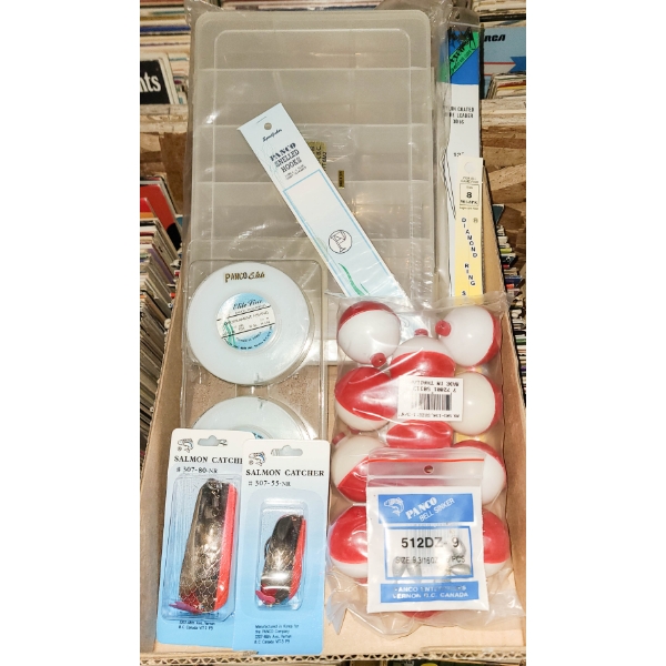 ASST FISHING TACKLE - TACKLE BOX - FLOATS ETC.