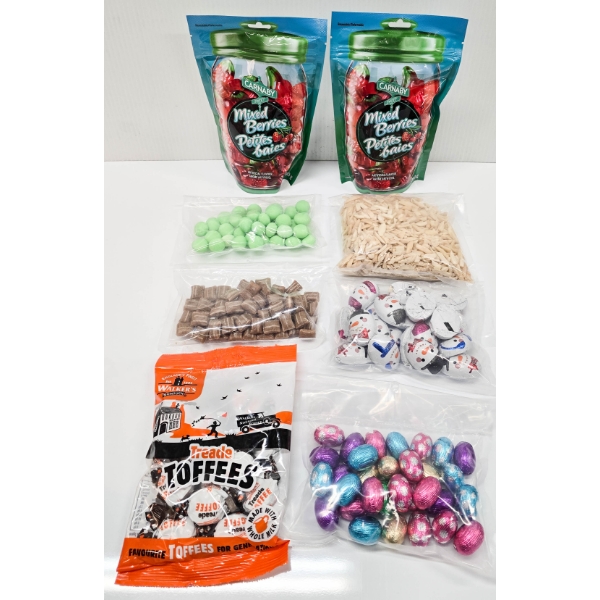 ASST. CANDY & CHOCOLATE COMBO - MIXED GUMMY BERRIES TOFFEE ETC.