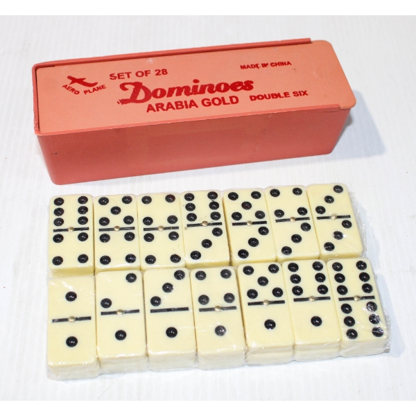 VINTAGE DOMINOES ARABIA GOLD DOUBLE SIX GAME