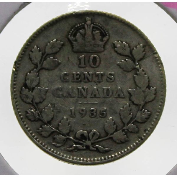1935 CANADA KEY DATE SILVER 10 CENT COIN